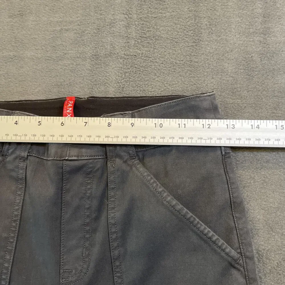 Spanx Womens Medium Black Stretch Twill Ankle Pull-On Cargo Pants Utility